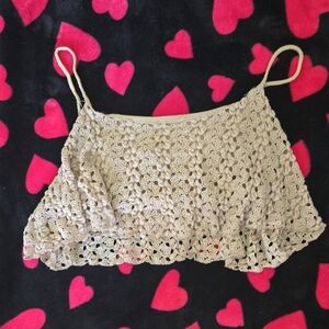 Toska Boho Crochet Ruffle‎ Top – Festival-Ready Beauty